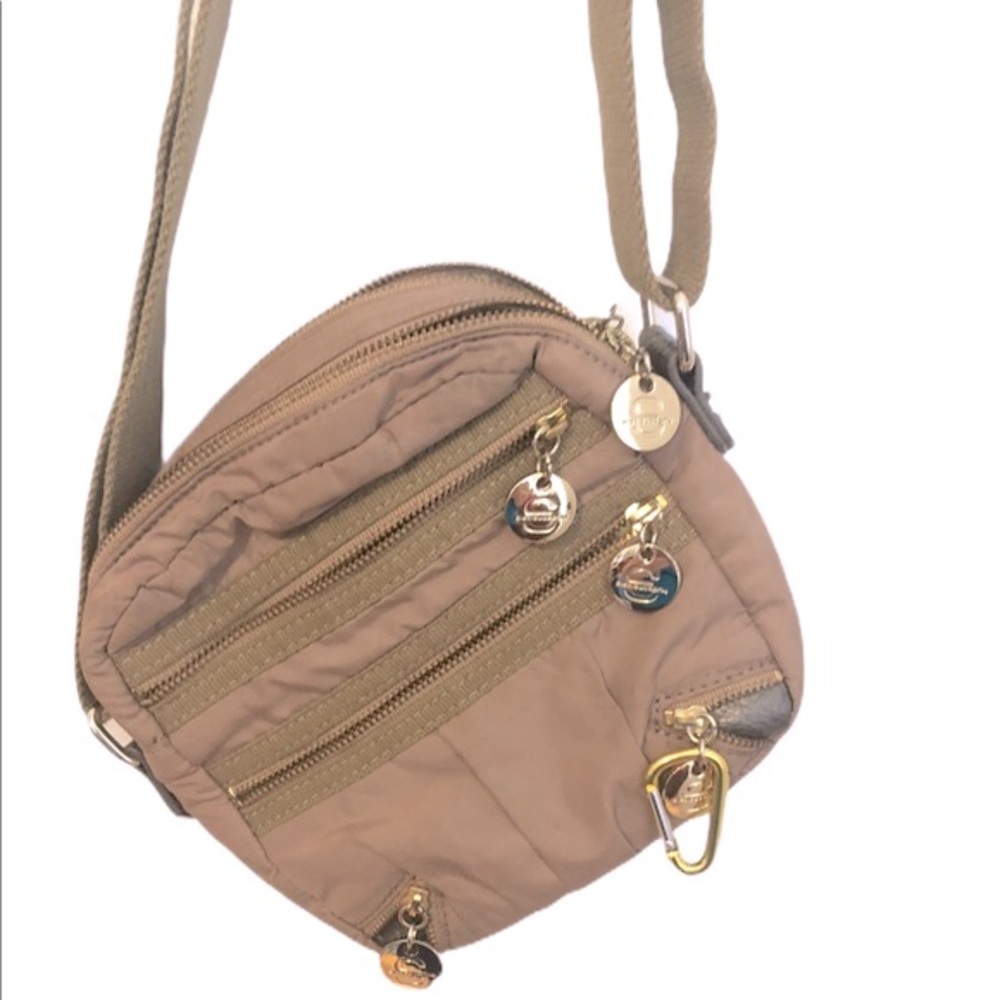 ALEXIS HUDSON Ella Tan Microfiber Bow Crossbody Purse Bag